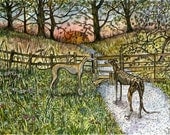 The Path of Dreams - Greyhound Art Dog Print