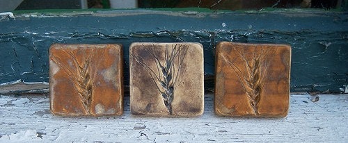 Tiny Wheat Tiles-Set of 3-In Stock Ready to Ship