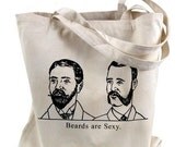 Canvas Tote Bag - Beards are Sexy print on a Natural Canvas Tote Bag