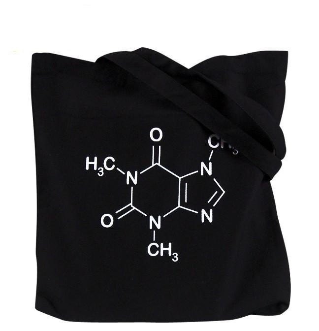 Caffeine  Molecule Tote Bag