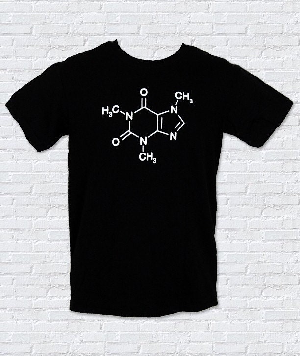 Caffeine Molecule T-Shirt  (Available in sizes S, M, L, XL)