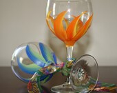 Wistfully hand painted wine glasses
