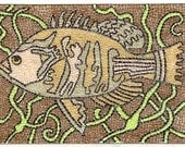 Original Micro Paper Mosaic Fish ACEO from Theodora