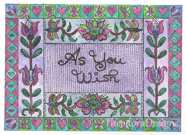 As You Wish Fraktur Aceo Word Print  by Theodora