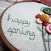 Hand Embroidered Happy Spring Needlework Vintage Button Hoop - Great Gift by TheCareerScrapper on Esty