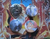 Set of  4 Cowboy Bebop Anime character Pins Button / Badge 1 1/4 Inch