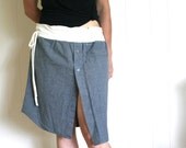 the boyfriend- women's button up shirt skirt, size 6 to 8
