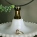 vintage milk glass mirror.