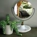 vintage milk glass mirror.