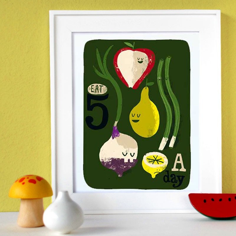 8 x 10 Print - Eat 5 A Day