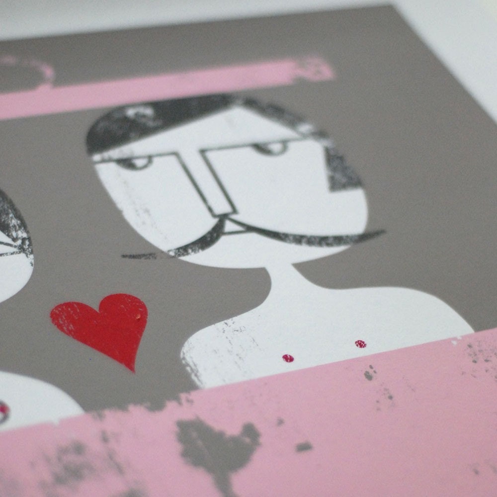 18 x 24 Print - Love In a Trash Can