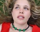 Lava and Green  Necklace