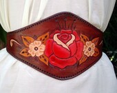 Desert Rose.........Hand Tooled Floral Leather Belt