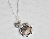 Antique Button Necklace - Pointy Swirl