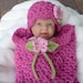 PDF Flower Girl Crochet Pattern Quick and Easy Newborn Cocoon and Hat