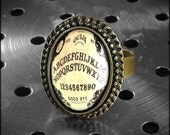 Traditional Ouija Board Horror Halloween Occult Antique Bronze Ring 415-ORB