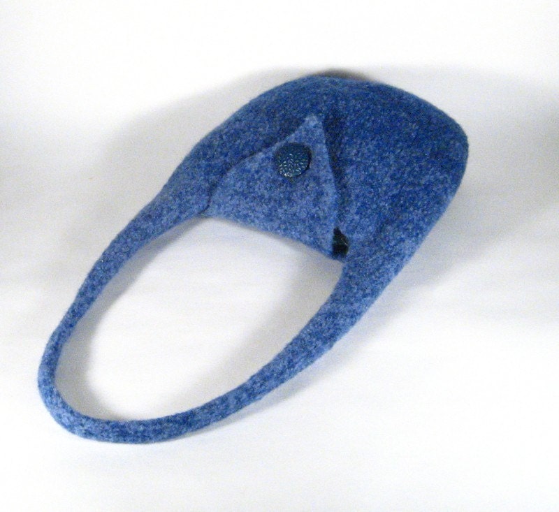 Sale Denim Blue Curvy Handmade Purse / Shoulder Bag