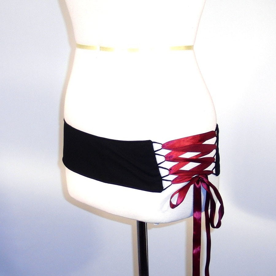 Black Bellydance Belt Corset Style Lace Up