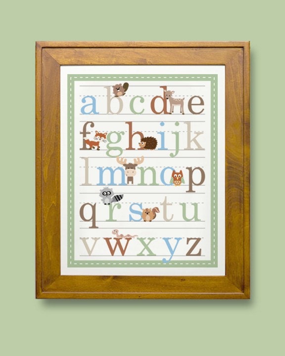 11x14 Woodland Forest Friends