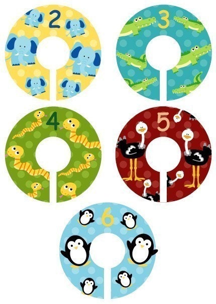 Custom Closet Dividers - Size 2-6 Safari Zoo Animals Clothing Dividers