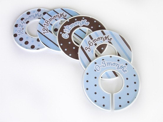 Closet Dividers - Modern Blue and Chocolate Brown Baby Clothing Dividers
