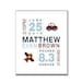 Birth Print Custom Nursery Art for Boys - 8x10