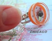 Where Are You - Orange Compass Ring