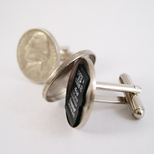 Secret Compartment Cufflinks - Real Hollowed Out Nickels