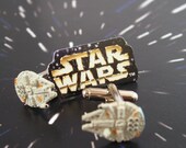 Star Wars Cufflinks - Tiny Millennium Falcon Toys from the Trilogy Era