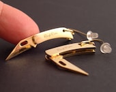 REAL Working Sharp Tiny Folding Knife Earrings - GOLDEN