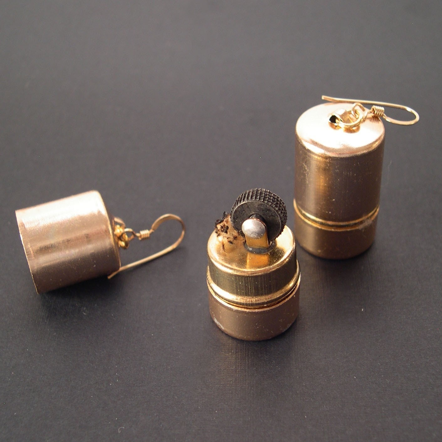 Vintage Gold Lighter Earrings - YOU Light Up My Life