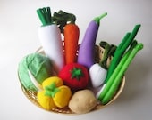 Lovely Vegetables Set 2 PDF Felt Pattern  (10 different vegetables inlcude)