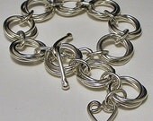 Sterling Silver Bracelet 3 Link Mobious Flower