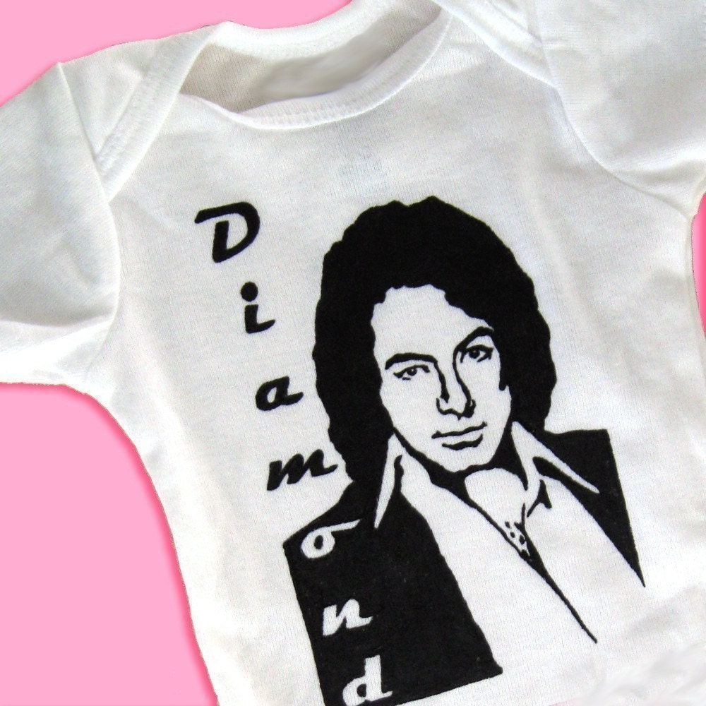Hand Painted Neil Diamond Baby Bodysuit or Kid's Shirt (pick your size) fun baby shower gift - retro