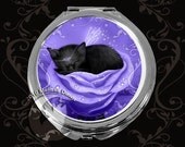Cat Compact Mirror - Sleeping Kitten - Lilac Daydreams