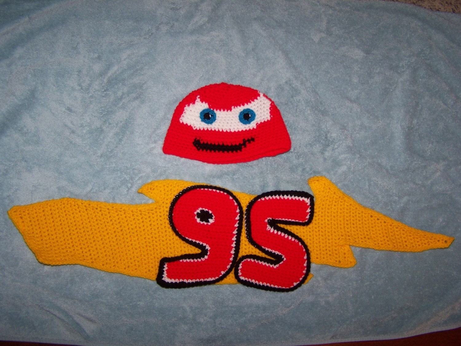 Race Car Hat and Scarf Set for Toddlers PDF Pattern