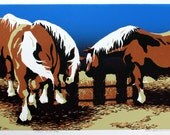Nothing to See Here - Original Color-Reduction Woodcut