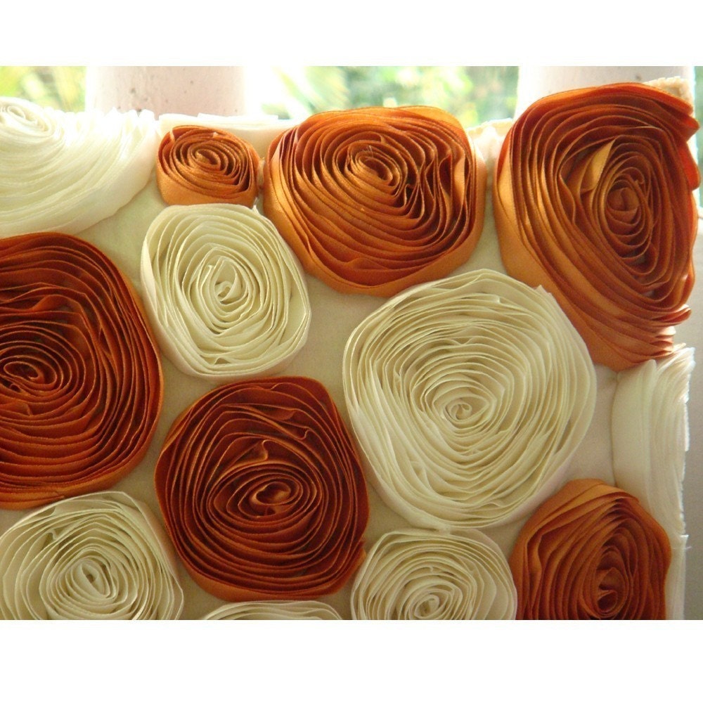 Vintage Lovers - Euro Sham - 26x26 Inches Silk Euro Sham Cover with Satin Ribbon Embroidery