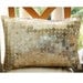 Sparkling Antique Silver-Oblong/Lumbar Throw Pillow Covers-12x18 Inches Silk Pillow Cover with Antique Silver Coin Emellishment