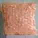 Vintage Peach Sorbet - Throw Pillow Covers - 20x20 Inches Satin Pillow Cover in Pastel Peach Color with Satin Ruffles
