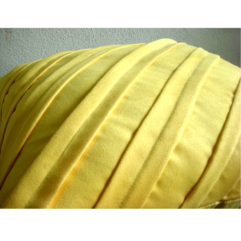 Contemporary Yellow - Pillow Sham Covers - 24x24 Inches Suede Pillow Sham Cover in Bright Yellow