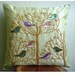 Pigeon Love  - Throw Pillow Covers - 16x16 Inches Silk Pillow Cover with Beads and Sequins