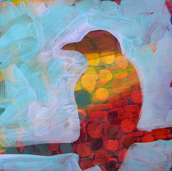 Crow upcycled 3 original abstract oil painting