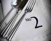 Table Numbers Linen Napkins in WHITE Set of 6