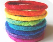 Rainbow Cuff Set - Mix and Match Felted Bracelets