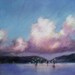 Harbor Lights 6 x 6 Pastel Original Painting Drawing Landscape