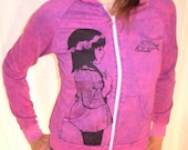 Sale - Purple acidwash Underwater Kate hoodie - womens sizes S, L - last 2 in stock