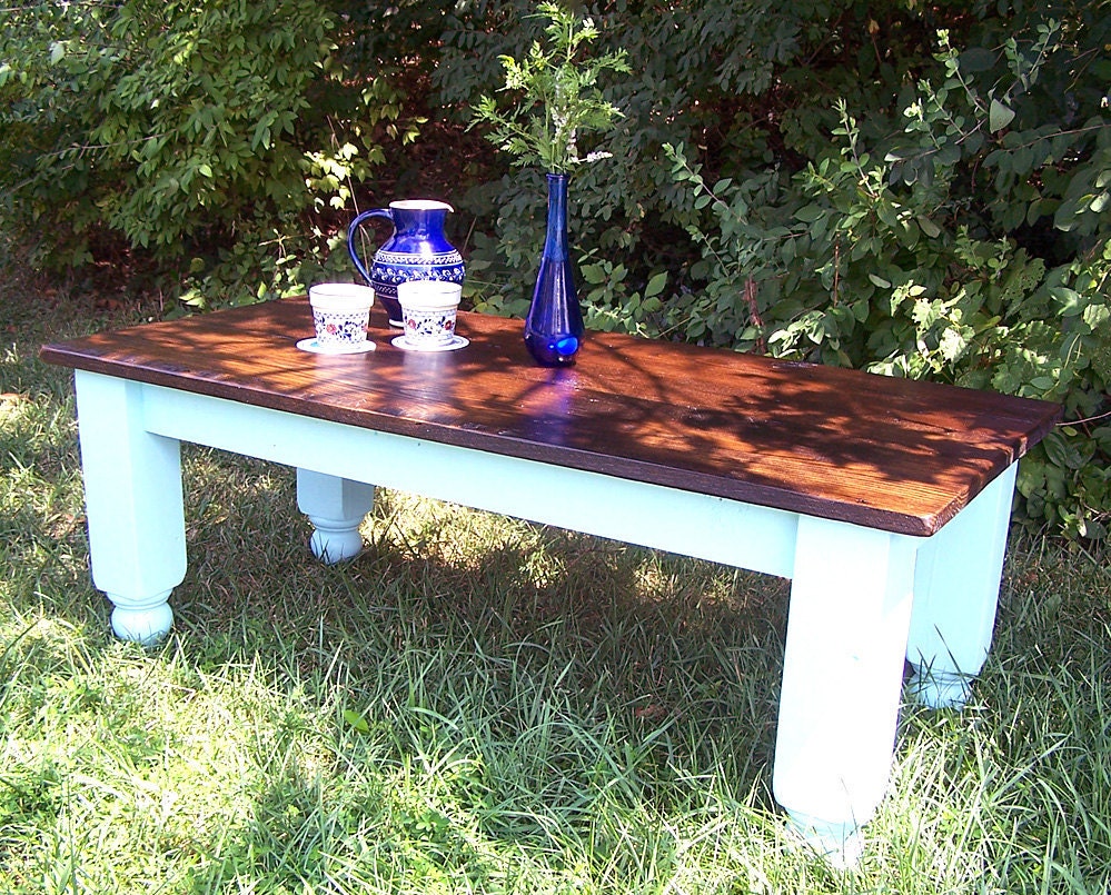 Reclaimed wormy chestnut farm style coffee table