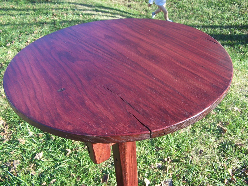 Round Top Antique Oak Pub Table
