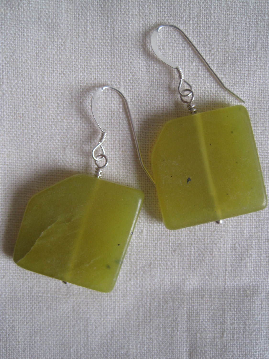 yellow jade square dangles